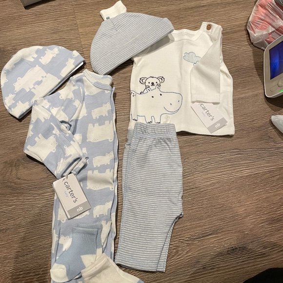 Carters NWT never worn blue size newborn NB Bundle of 2 - Picture 1 of 7